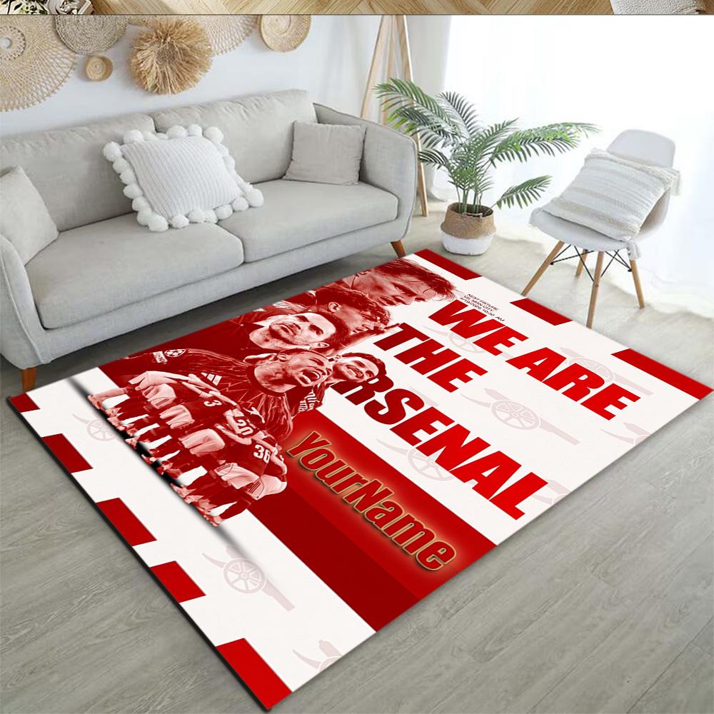 Arsenal Customizable Name Floor Mat Design for Study Room Living Rooms Decorate Room Dormitory Antislip Carpet Office Home Decor Gift for Festivals