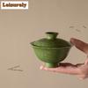 81ml Matcha Green Sprinkle Gold Gaiwan Boutique Tea Tureen Tea Bowl With Lid Kit Tea Making Cover Bowl Teaware Accessories Craft