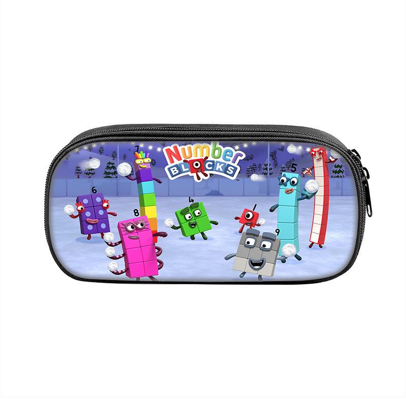 Estuche Grande de Lápices con Estampado de Numberblocks: Bolsa de Papelería de Bloques de Construcción Periférico de Juego