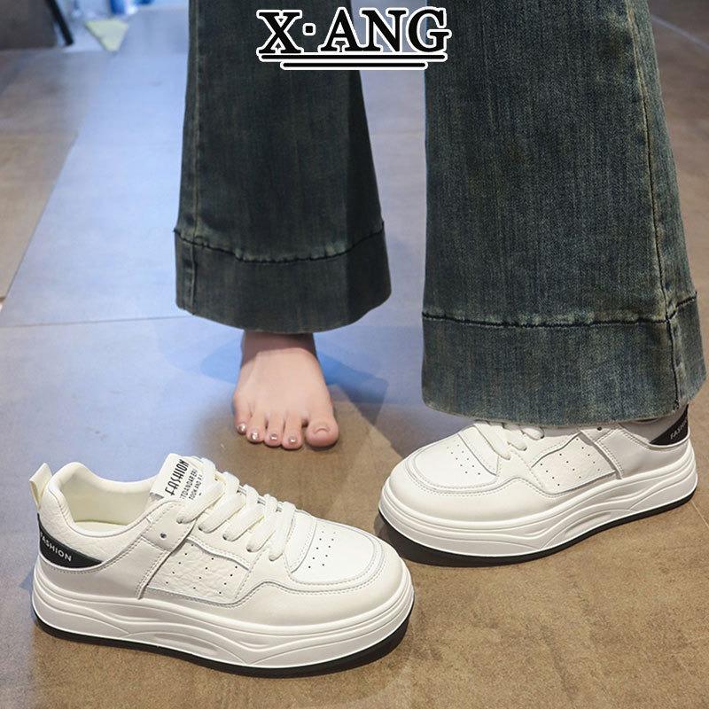 

Leather little white shoes women s shoes thick baseplate shoes women s autumn new soft-soled casual sports shoes student shoes 35