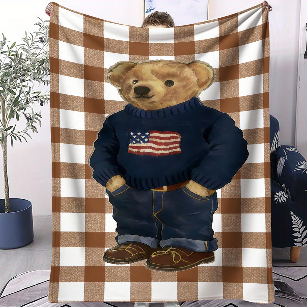 Various Styles Teddy Bear Small Cover Blanket Bed Sheet Soft Comfortable Warm All Season For Bedroom Sofa Dorm Car Camping Nap