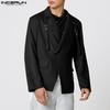 INCERUN Oversized Men Lapel Neck Long Sleeve Casual One Button Thin Blazer Coats