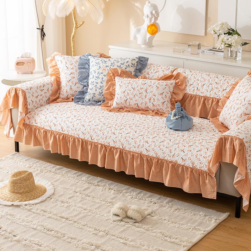 

Цельнохлопковая подушка для дивана на все времена года, нескользящая, чехол для дивана, «все включено», простая, современная подушка для сиденья, чехол на спинку, тканевое полотенце 70*70cm