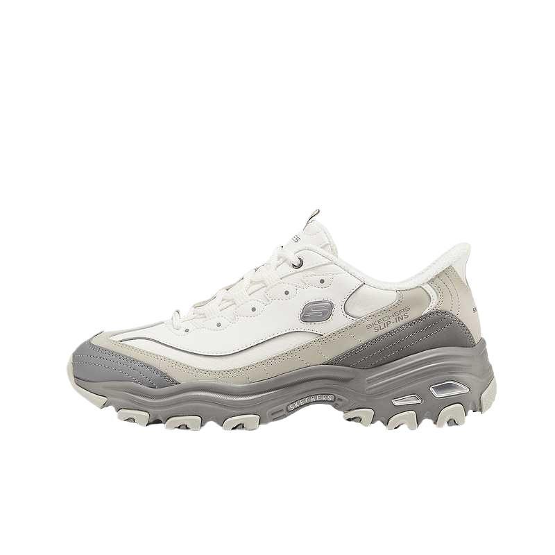 Skechers DLITES Men Slip Ins Mesh Leather Thick Sole Chunky Shoes 232668-GRY 45