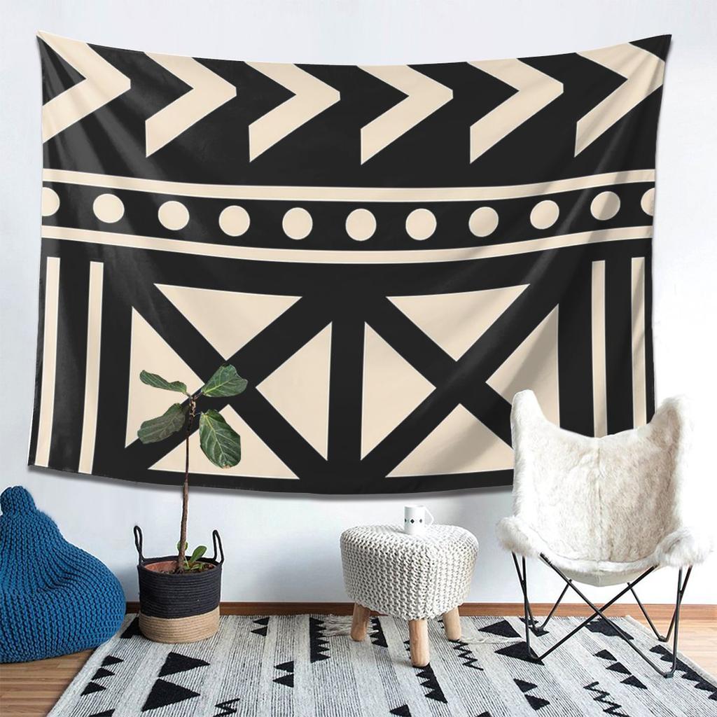 African Mud Cloth Black And White Trending Tapestry Decoration Art Aesthetic Tapestries for Bedroom Home Wall Cloth Wall Hanging