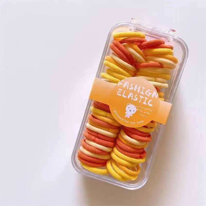 

60 шт., набор разноцветных повязок для волос для девочек, эластичная резинка ярких цветов, детский держатель для хвоста, повязка на голову, аксессуары для волос для девочек оранжевый