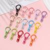 5pcs Alloy Colorful D-shaped Hooks With Rotatable Eight-character Buckle for DIY Keychains Crafts Bag Charms Key Ring Findings