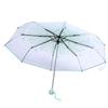 1PC Transparent Folding Umbrella Fashionable Princess Umbrella Cherry Blossom # Light Green