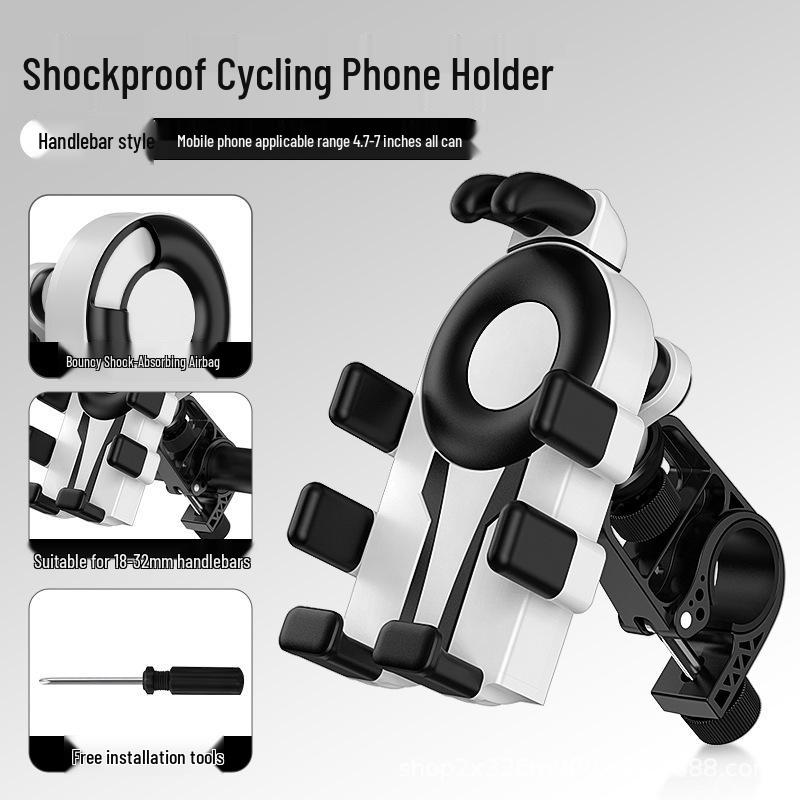 Bicycle & Motorcycle Phone Holder: Anti-Shake, Anti-Vibration, Universal Fit for Electric Vehicles & Delivery Use