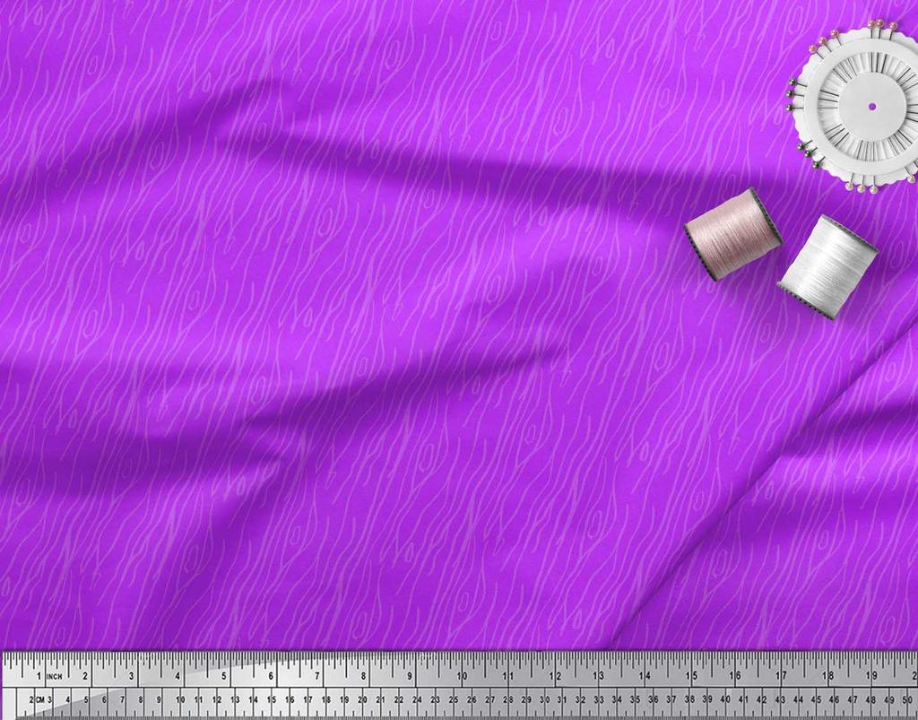Soimoi Japan Crepe Satin Fabric Wood Grain Texture Fabric Prints By metre 42 Inch