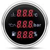 MultiMeter 3IN1 Red LED Digital 52mm Gauge with Alarm Water Temp+Oil Press+Fuel Level Gauge 0-190ohm for Auto Car Boat Yacht