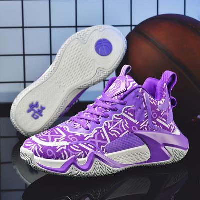 Fashion Fashion Purple Men's Basketball Sneakers High Quality Outdoor Sports Shoes For Basketball Man High Top Platform Basket Shoes Men