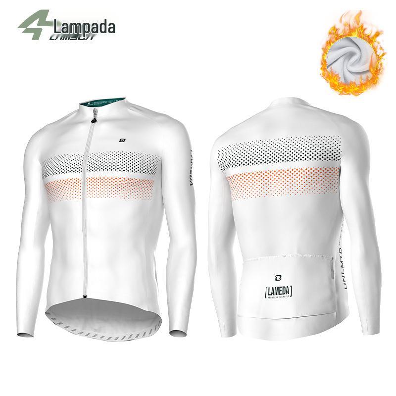 

Lampaida Men s Fleece Long Sleeve Windproof Cycling Jersey for Autumn/Winter Double XL