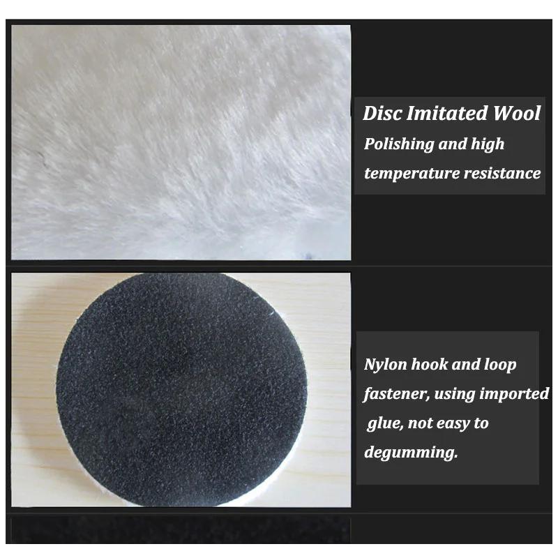3/4/5/6/7Inch Soft Car Polishing Pad Round Imitated Wool Car Body Waxing Polisher Discs Pad Soft Wool Maintenance Cleaning Tool