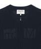 Matin Kim Back Logo Jacquard Mesh Knit Zip Up In Navy