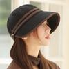 Corduroy Autumn Hat Women's High-end Temperament Equestrian Hat Big Head Circumference Showing Face Small Versatile Cap