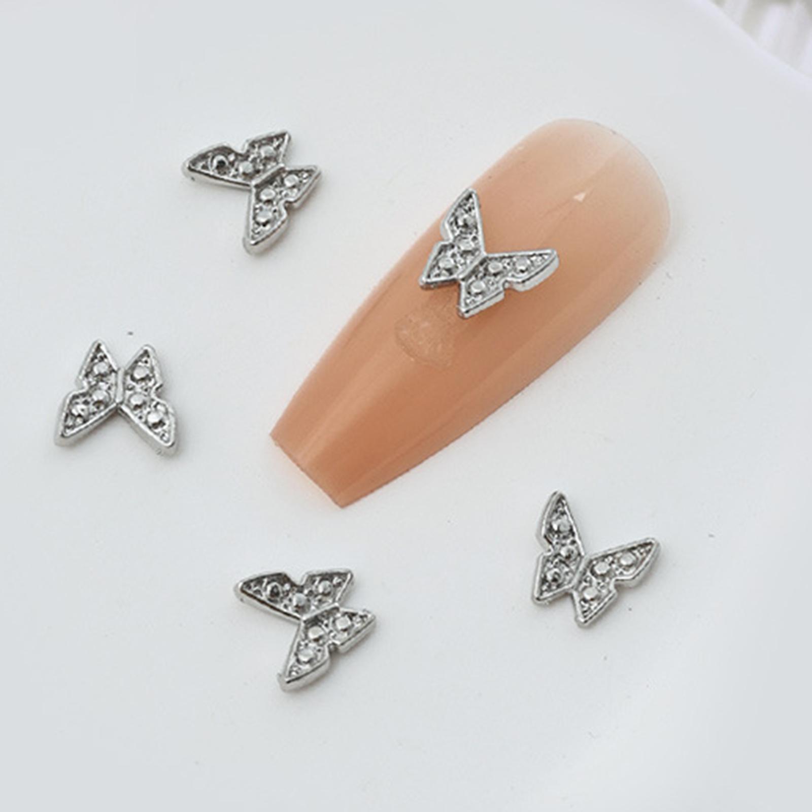 

10x Подвески для дизайна ногтей в виде бабочек, 3D-амулеты из сплава, подвески для ногтей в виде бантов, украшения для акриловых ногтей 2