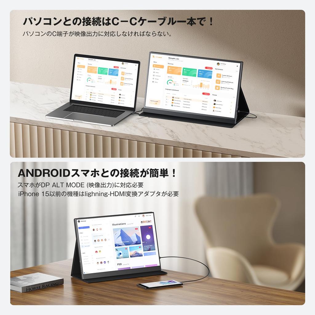 KEEPTIME Mobile Monitor 4k Mobile Display 16 Inch 3840x2400 Golden Ratio Color Depth 10bit High Brightness IPS Panel Wide Color Gamut Portable Monitor