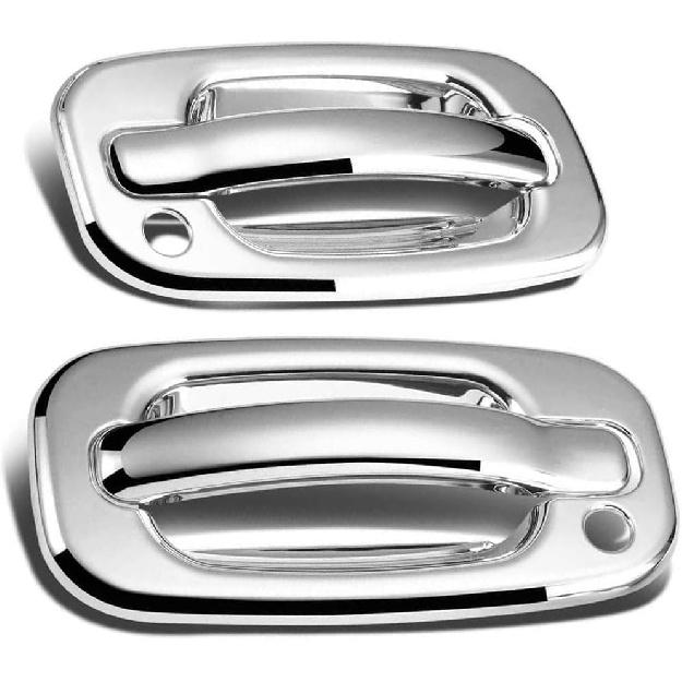 Chrome Door Handle Covers for Chevrolet Tahoe, Silverado, Suburban 2000-2006 / GMC Sierra 1999-2006 / Yukon 2000-2006 - 2 Door With Passenger Keyhole