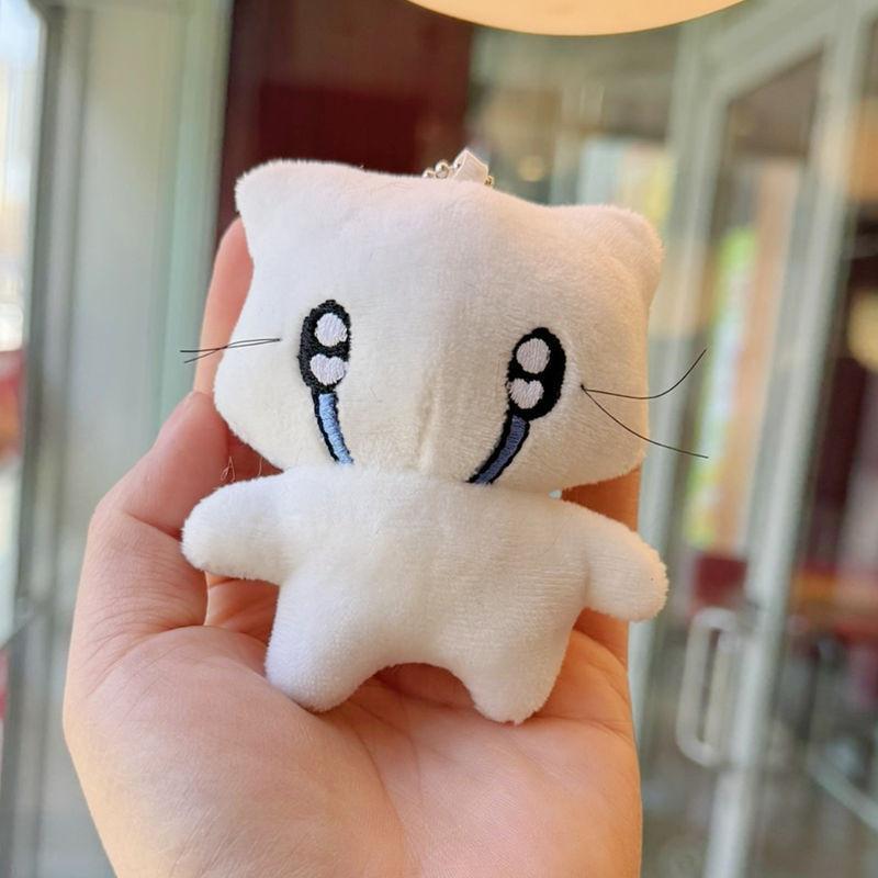 Cat Plush Keychain With Earphone Design Soft Toy For Bag Decor And Gift