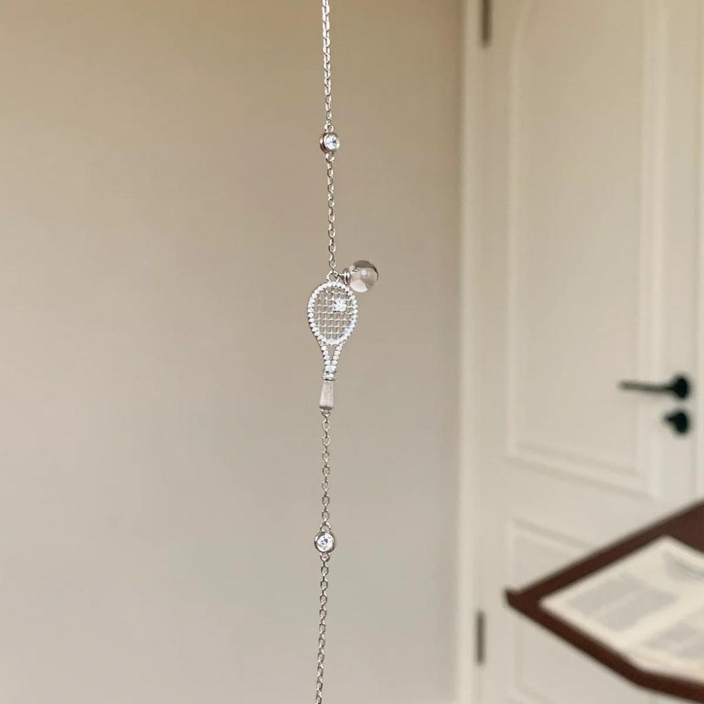 Neck Chain, Women's Light Luxury Tennis Racket Necklace, Women's Sports Style, Full of Craftsmanship, Personality, French Necklace Bracelet