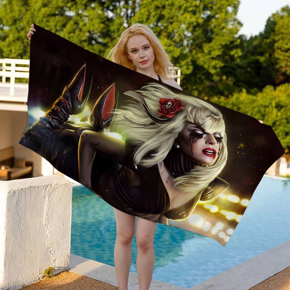 Singer L-Lady G-Gaga Big Microfiber Beach Towels Quick Dry Towel Sand Beach Towels Pool Towel for Travel Swim Pool Yoga