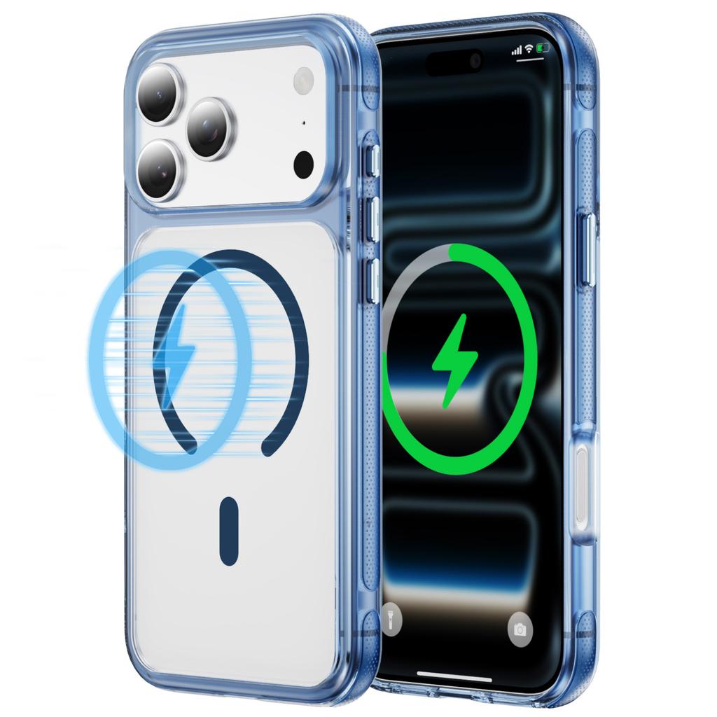 Crystal Clear Magnetic Phone Case With Anti Slip Texture Raised Camera Protection Compatible With iPhone 12 To 17 Pro Max Wireless Charging Support