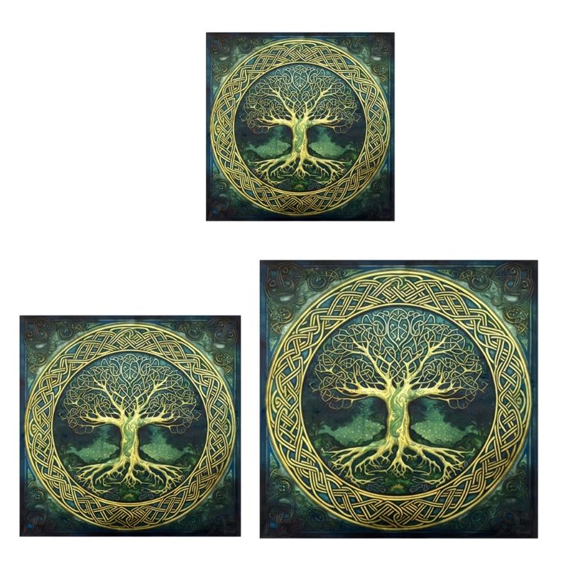 Square Divinations Tapestry Tree Pattern Astrology Tablecloth Tarot Tablecloth Table Cloth Witchcrafts Supplies