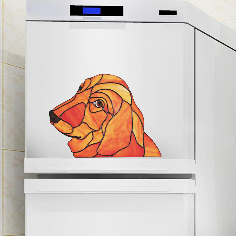 New Cartoon Simulation Cute Pet Dog Wall Stickers Window Glass Refrigerator Closet Toilet Self-Adhesive Paper