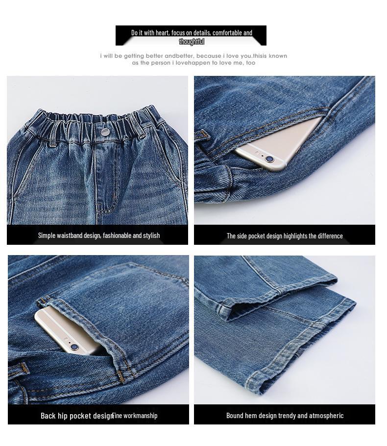 Autumn 2026 Girls' Baggy Wide-Leg Jeans - Casual, Stylish, and Comfortable for Medium and Large Kids