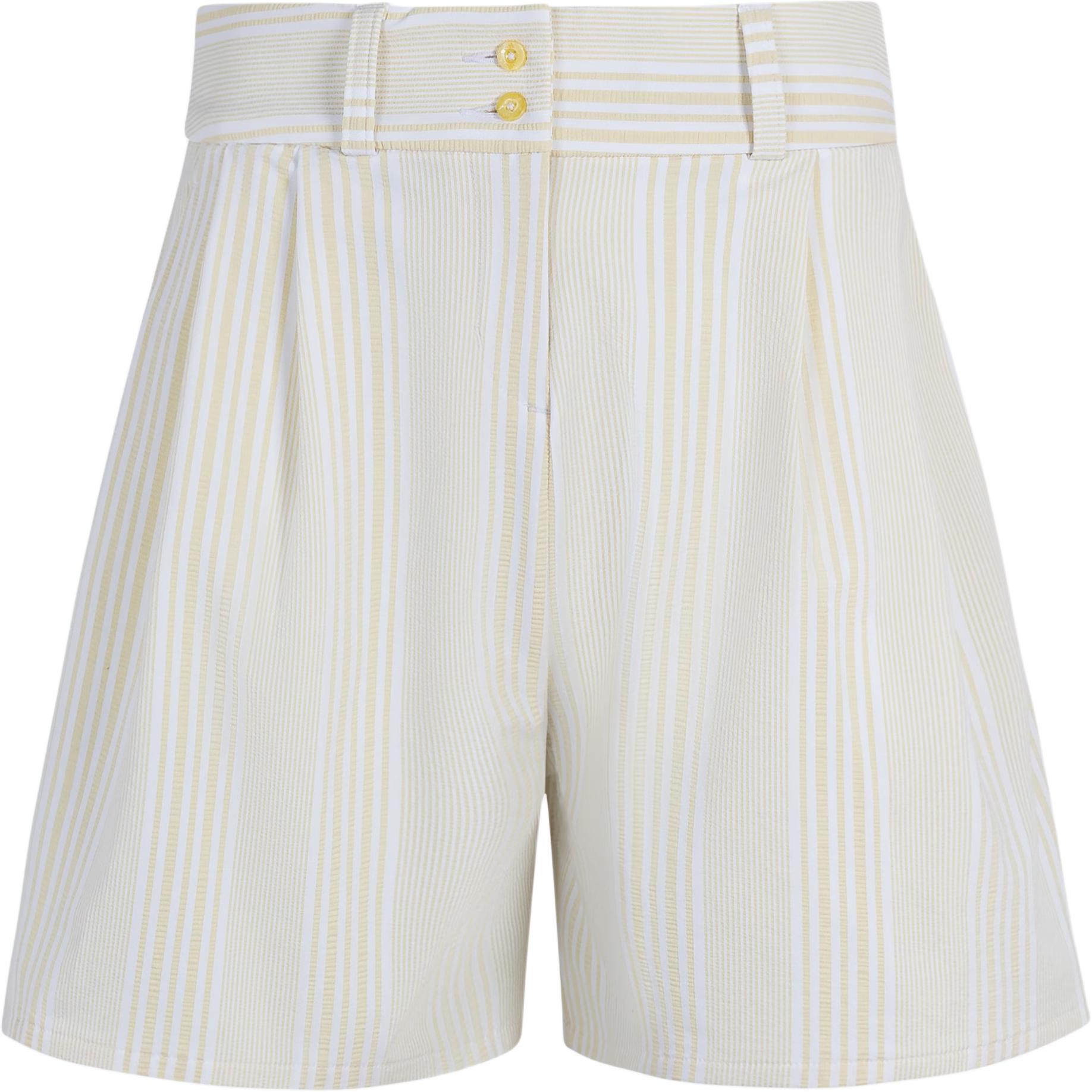 

Adidas SS25 Сирсакер 6-дюймовые Модные Удобные Универсальные Простые Спортивные Шорты Женские Шорты Пудрово-желтый JF4575 L