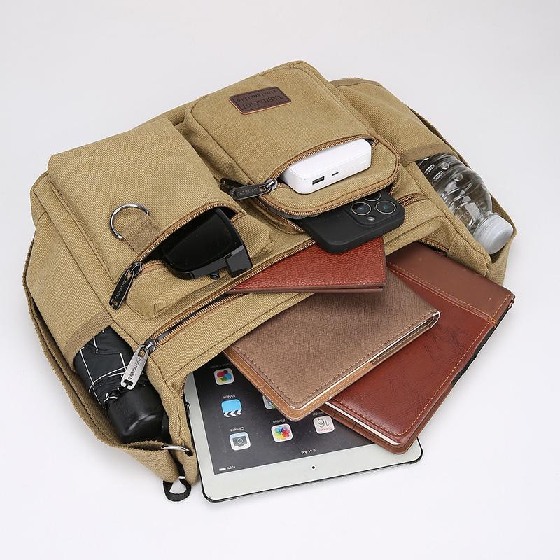 Men Canvas Shoulder Bags Casual Tote Travel Men's Crossbody Bag Luxury Messenger Bags Fashion High Quality Handbag