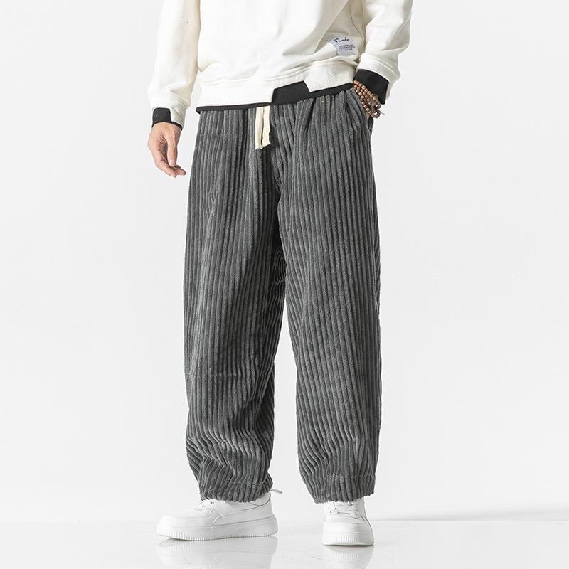 Men S Corduroy Casual Pants Chinese Style Loose Fit