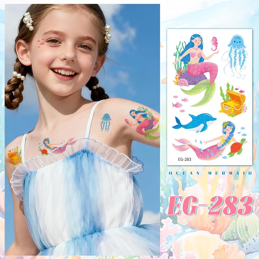 Ocean Glitter Animal Waterproof Tattoo Stickers for Kids