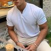 Herren-Shorts mit V-Ausschnitt, atmungsaktive Baumwollmischung, Sport, Fitnessstudio, Oberteile, Kleidung für den Alltag