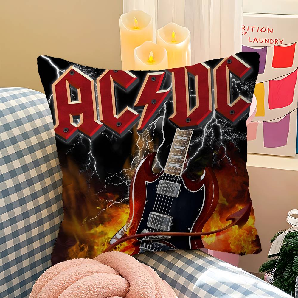 A_AC_DC Band Stitch Lucky Dragon Pillow Cover Sofa Cushion Cover Home Room Decoration Children Gift