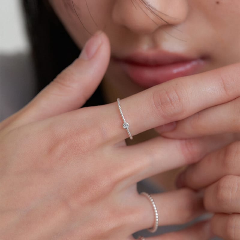 OVLA mini dewy ring_cubic set (2PCS) JR002