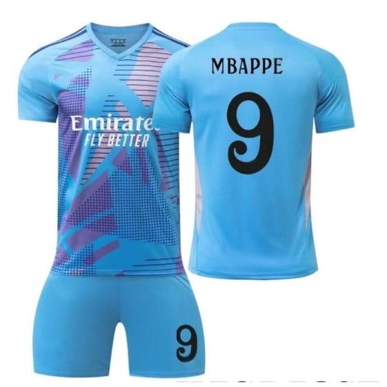 2025/2026 Real Madrid Mbappe 9 Kids Soccer Jersey, Polyester Fiber, Blue, Youth Sportswear