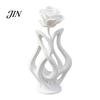 Modern Floral Art Decor 3D Printed Rose Sculpture, Hollow Vase Figurine with Matte Finish, One-piece Minimalist Desk for Living Room Entryway