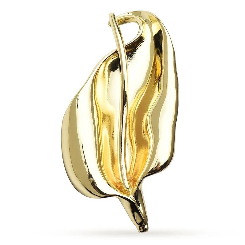 Vintage Lily Flower Leaf Brooches for Women Unisex Luxury 2-color Metal Plants Party Office Brooch Pins Jewelry Gifts 2026