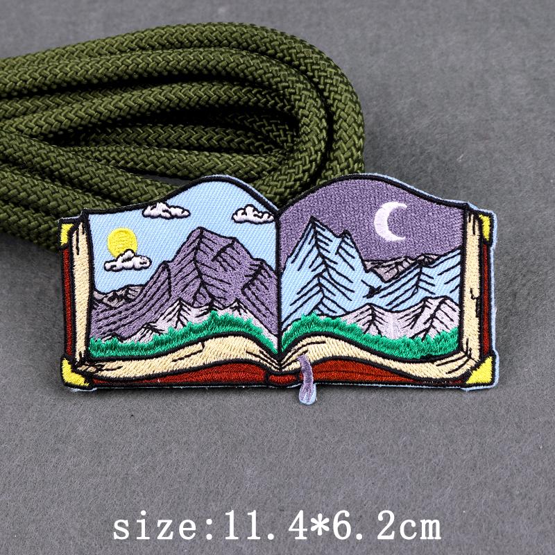 Heart Landscape Patch Iron On Patches For Clothing Wilderness Outdoor Embroidery Patches For Clothes Adventure Patch Stickers