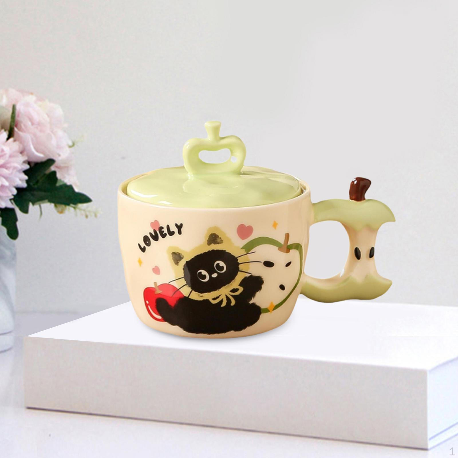 

Керамическая кружка для кофе, посуда для завтрака, симпатичная кружка для питья, большой живот для напитков зелёный