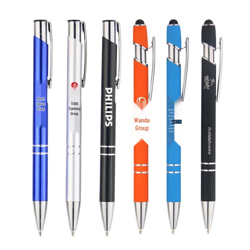 Metal Gel Pen with Black Ballpoint, Touch Screen Stylus, and Mobile Capacitive Pen