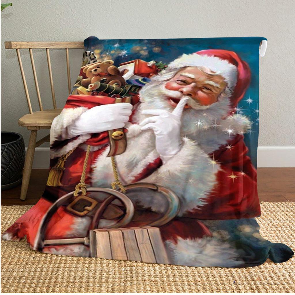 Christmas Plush Blanket Soft Comfortable All Seasons Perfect Sofa Office Naps Outdoor Travel Makes Great Gift