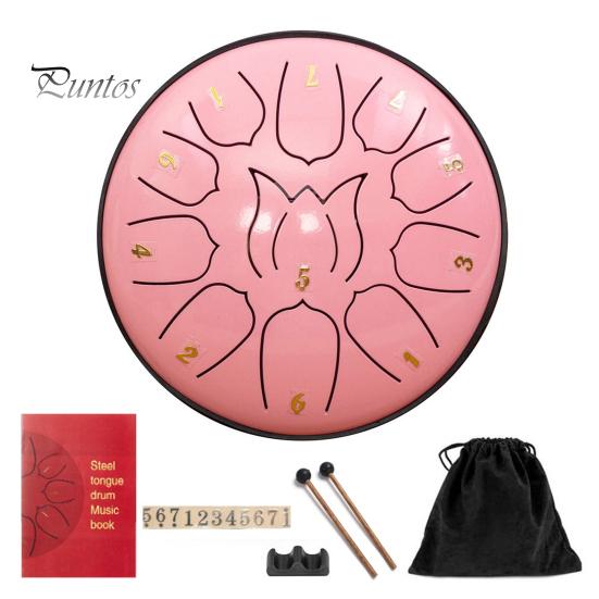 Steel Tongue Drum Set Ethereal Drum with Bag Sticks Music Book Drum Holder Sound Healing Hand Drum for Meditation Yoga Chakra Music Therapy