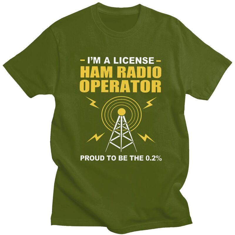 Custom Mens Licensed Ham Retro Radio Operator T Shirt Short Sleeves Cotton Tshirts Streetwear Tshirt Leisure Tee Clothes