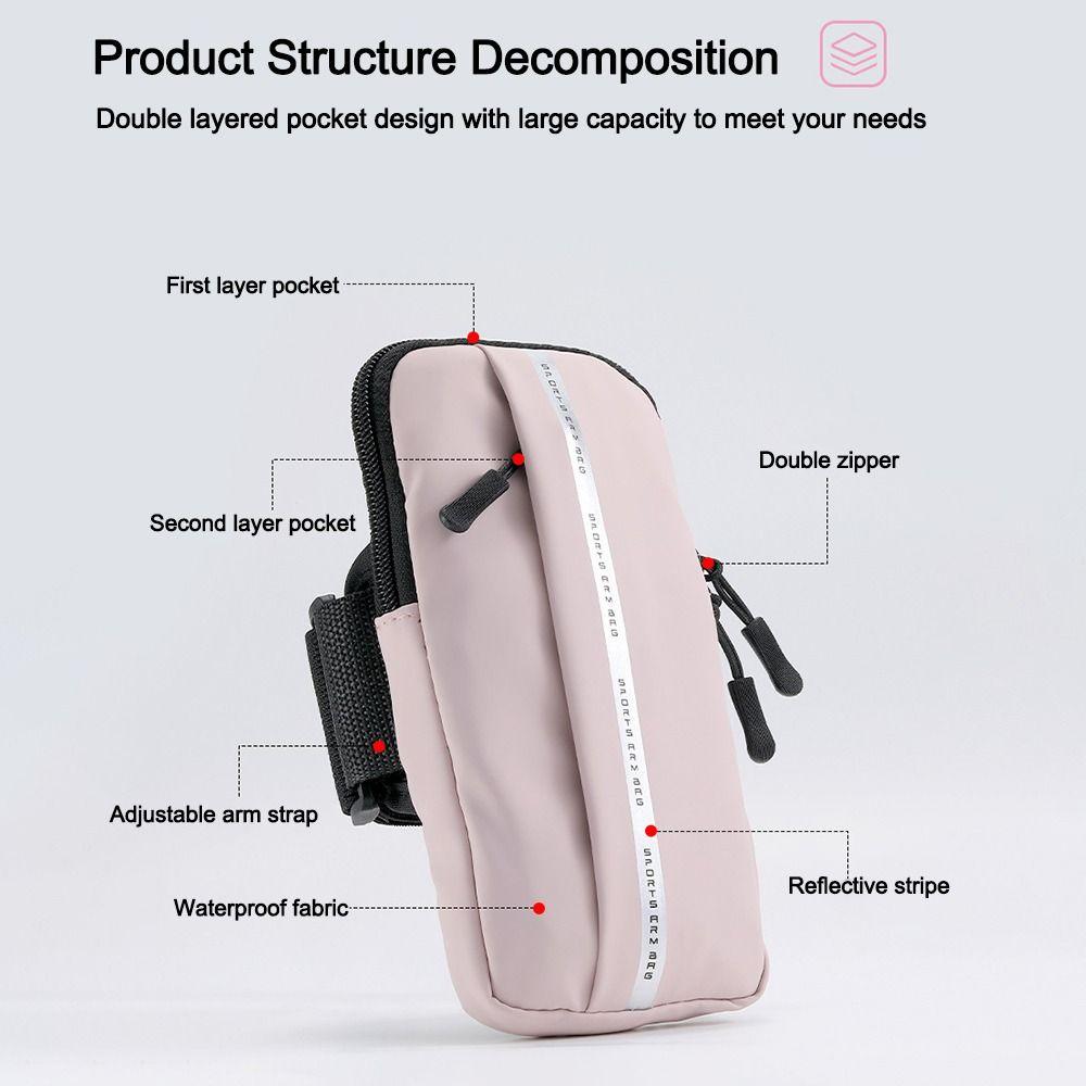 Waterproof Cell Phone Arm Bag Large Capacity Jogging Bags  for Exercise Workout