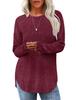 2024 Autumn Women's Loose Round Neck High-Low Hem Top
