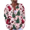 Women's Fashion Christmas Printed Long Sleeve Knitted Cardigan Button Down Jacket