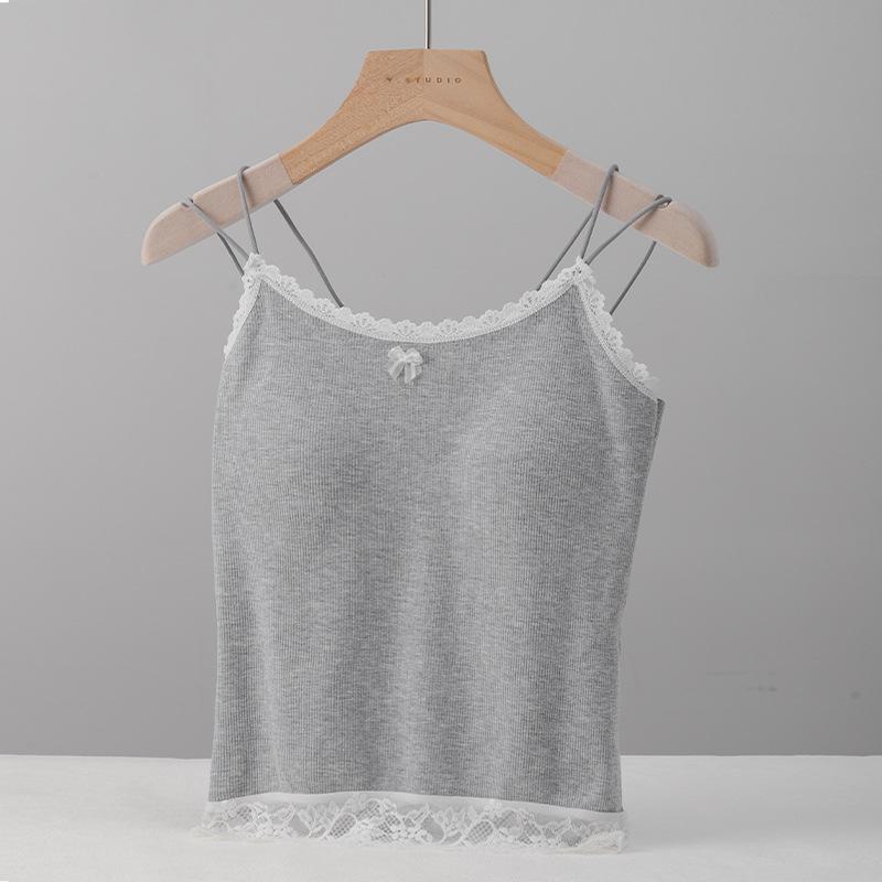 Lace Lace Bow Suspender Vest Women's New Slim Threaded Inner Top